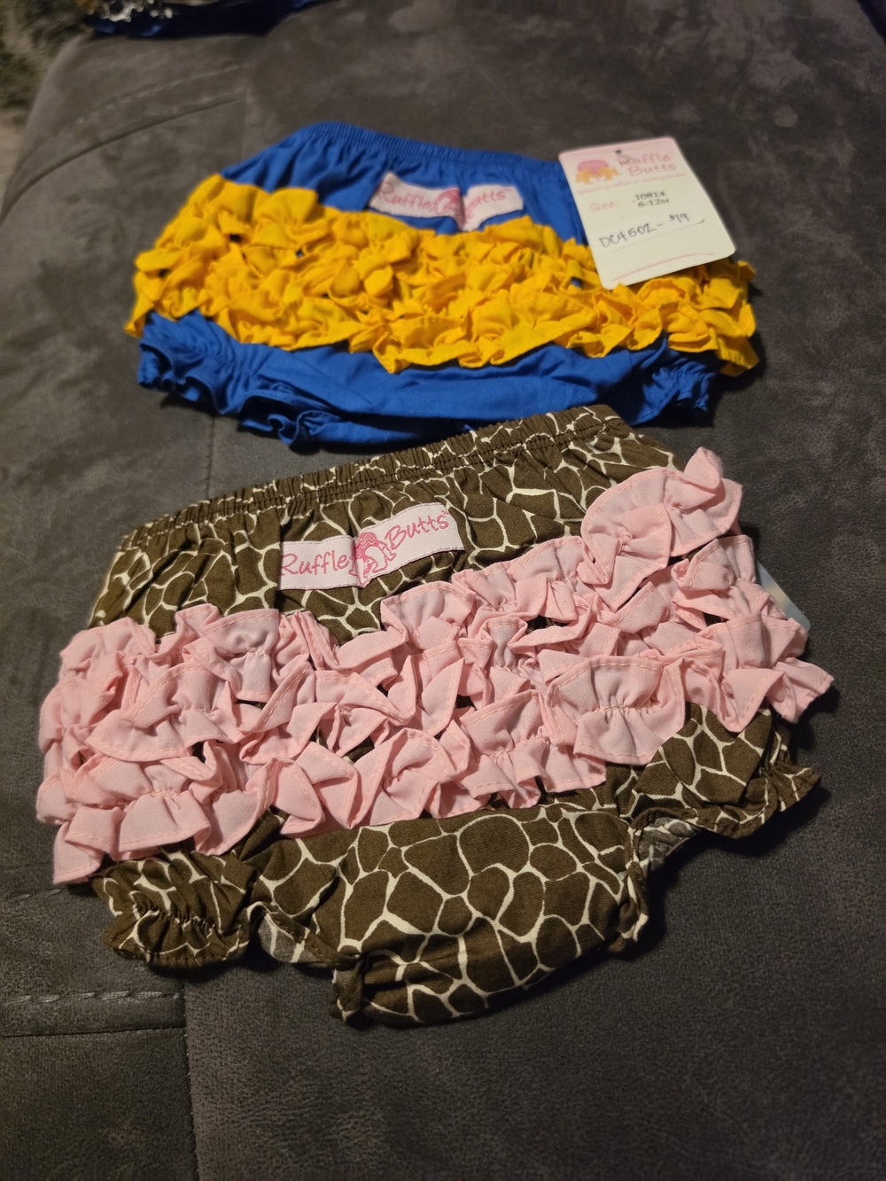 Ruffle Butts Girls Ruffle Diaper Covers - Blue & Yellow, Brown & Pink